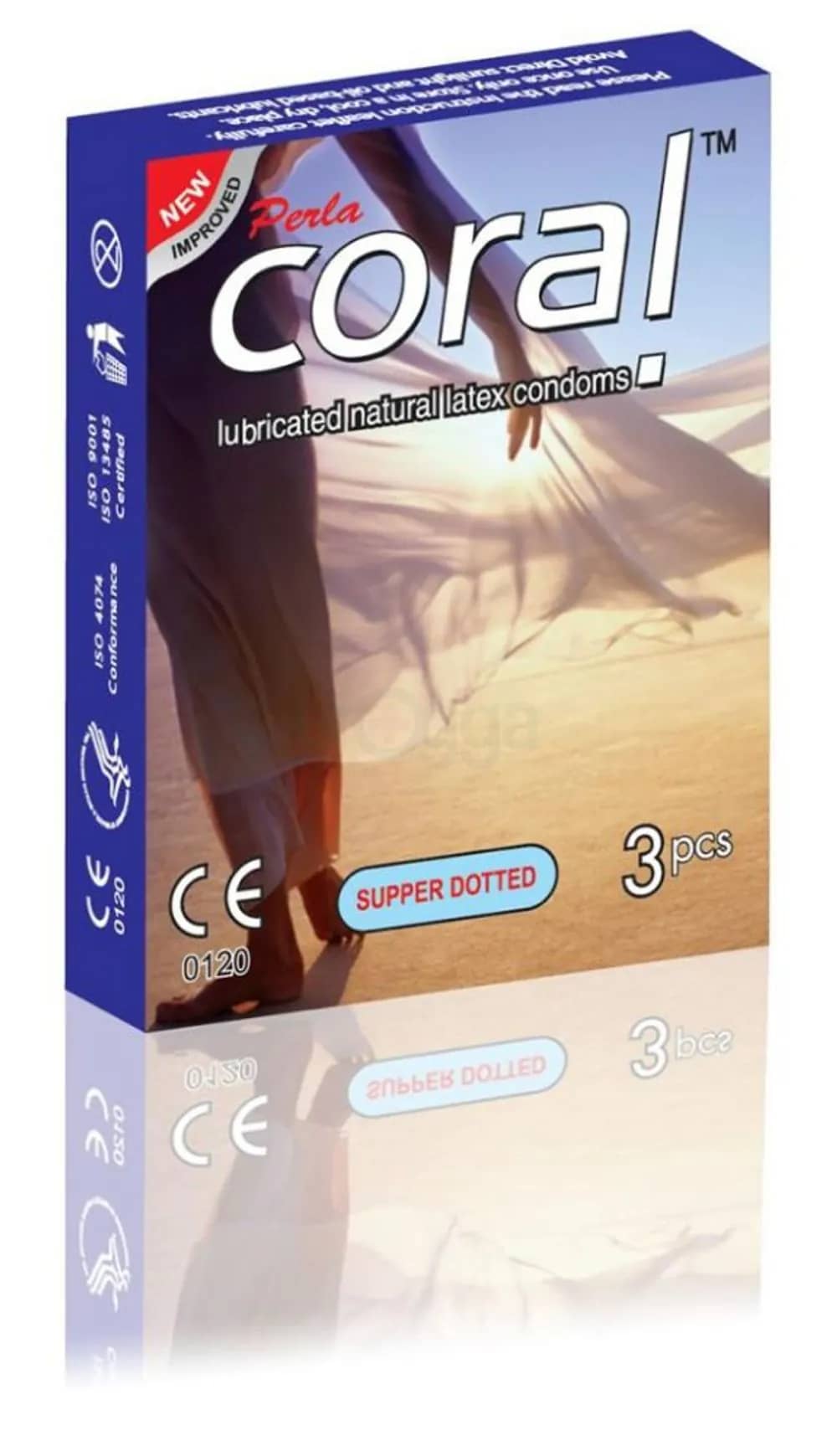 Coral Condom Supper Dotted 3's Pack