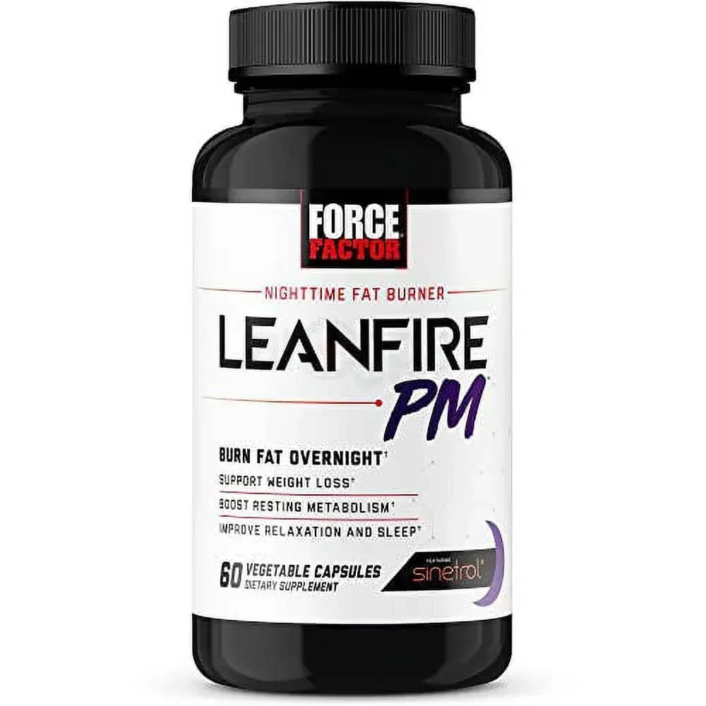 Force Factor Store LeanFire PM Weight Loss Pills for Women and Men, Fat Burner and Overnight Weight Loss Pills to Burn Fat, Boost Metabolism 60 Cap